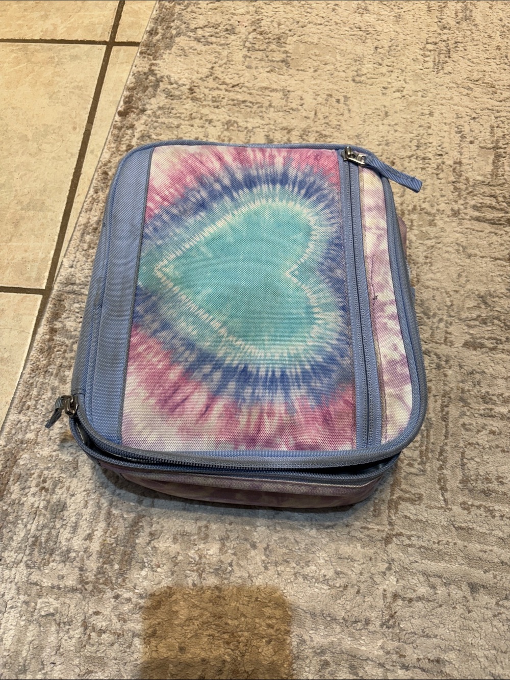 Pottery barn Tie-Dye Heart Blue and Purple Canvas Organizer